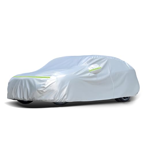 Favoto Capa de carro exterior impermeável respirável compatível com golfe A4 Avant 3 séries Touring V60 anti-UV respirável resistente ao pó chuva arranhões neve ao ar livre prateado