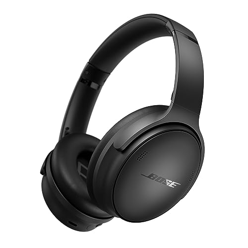 Bose QuietComfort SC Headphones, auriculares sem fios com cancelamento de ruído, auriculares de cabeça com Bluetooth, microfone e cabo com até 24 horas de autonomia, com estojo branco, preto