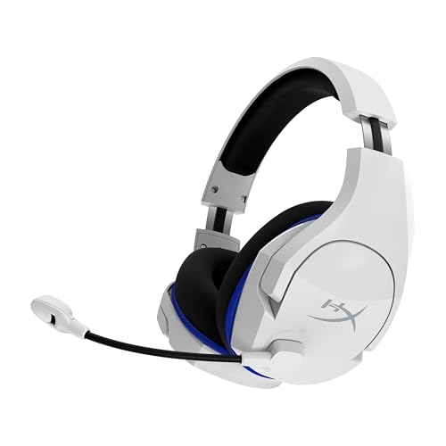 HyperX Cloud Stinger Core, auriculares sem fios para jogos PS4 e PC, leves, controlos deslizantes de aço duradouros, microfone com cancelamento de ruído