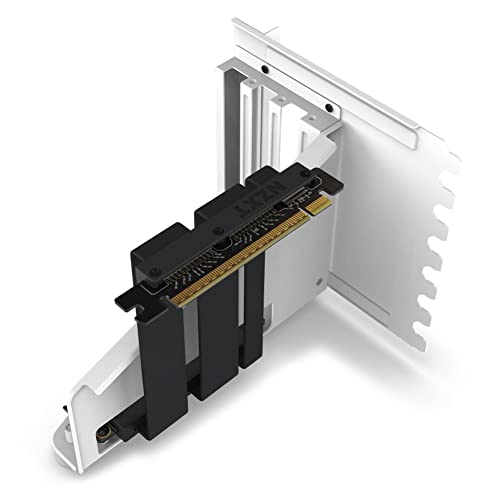 NZXT Vertical GPU Mounting Kit - AB-RH175-W1, cabo de elevação PCIe 4,0 x 16 de 175 mm, suporte para GPU, suporte de aço resistente - branco