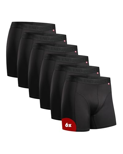 DANISH ENDURANCE Cuecas desportivas homem boxer, justas e respiráveis, conjunto de 6 - roupa desportiva para homem, roupa interior