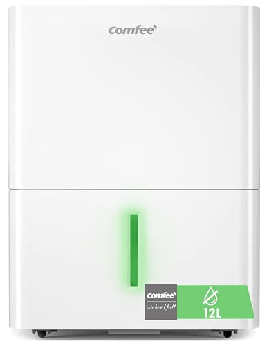 COMFEE ' Deshumidificador 12 L para humidade interior até 20 m2 / 50 m3 - desumidificador silencioso compacto e de baixo consumo - desumidificadores de humidade com depósito extraível e reinício