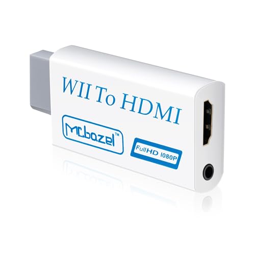 Mcbazel Wii a HDMI Converter, Convertidor de Adaptador Wii HDMI de Video Full HD 1080P con Audio de 3.5mm