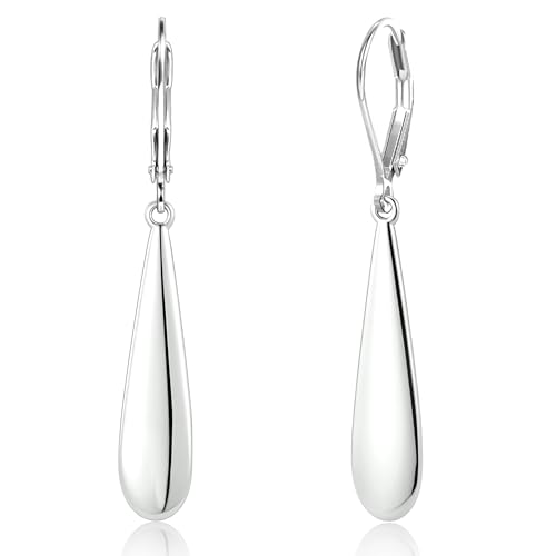 ASH'S CHOICE Brincos mulher prata 925 pendentes hipoalergénicos brincos de aro com pingente duplo torcido/espiral/folha/gota de água, brincos compridos, banhados a ouro 14 K, presentes de joalharia