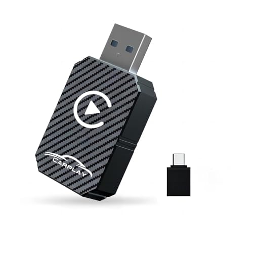 Adaptador Carplay sem fio, atualização 2025 Wireless CarPlay para carros, converta adaptador Carplay com cabo sem fios para controlo sem fios Plug & Play Carplay compatível iOS 10+