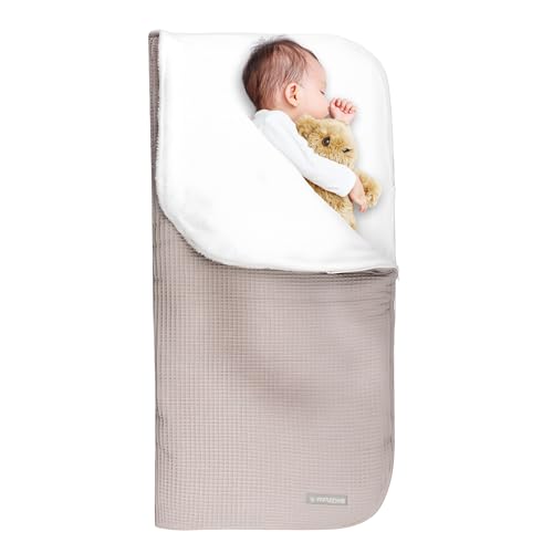 MIMUSELINA | Saco de inverno para bebé | Saco para o capazo, berço ou carrinho do seu bebé | com toque macio para dormir muito quente, saco 93 x 45 cm ou manta 93 x 93 cm - Wafle Topo