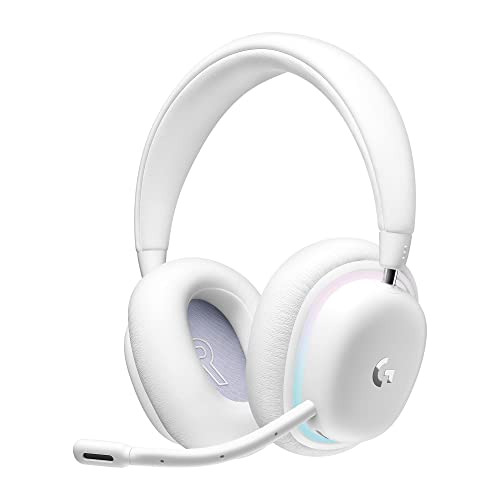 Logitech G G735 Auriculares sem fios Gaming, LIGHTSYNC RGB personalizável, LIGHTSPEED, Bluetooth, conector Aux de 3,5 mm. Para PC, telemóvel, microfone desmontável - névoa branca