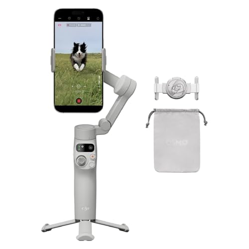 Estabilizador DJI Osmo Mobile 7 para iPhone, Android, tripé integrado, ultra-luz, estabilizador de telefone de 3 eixos, ActiveTrack 7.0, ShotGuides, edição com um toque, 10 horas de uso