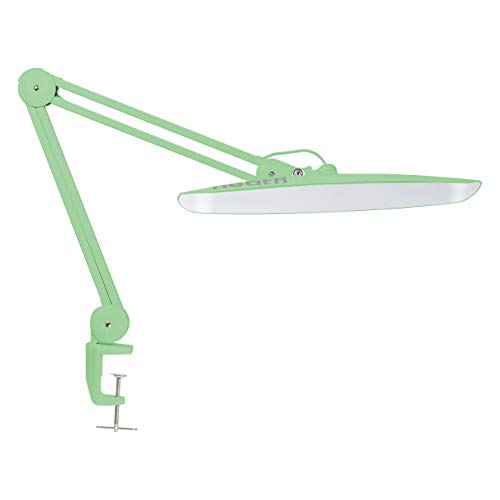 Neatfi Candeeiro de secretária LED XL, 2,200 lúmens, 4 níveis de brilho, 6500K, 24 W, 117 LED SMD, regulável, luz de tarefa de nível profissional para casa (Não-CCT com braçadeira, verde meia-noite)