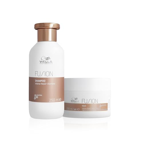 Wella Professionals Pack Fusion | Reparação intensa, cabelo danificado, champô (250 ml) + máscara (150 ml)