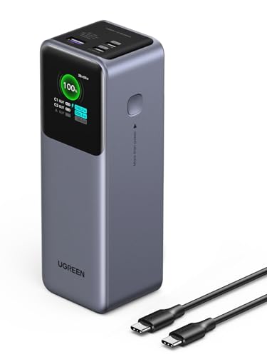 UGREEN Nexode Power Bank 25000 mAh 140W, bateria externa carregamento com 2 USB C 1 tipo A, carregador portátil compatível com iPhone 16/15/14/13/12 Plus Pro MacBook, Galaxy S24 etc.