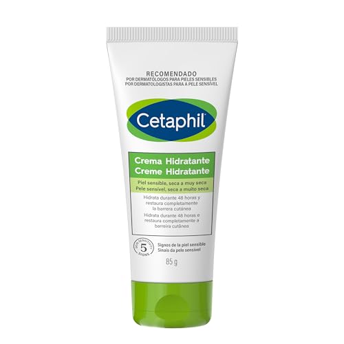 CETAPHIL Creme hidratante corporal e facial, para peles secas e sensíveis, hidrata até 48 horas, 85 G