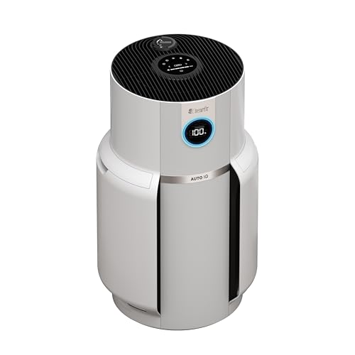 Shark NeverChange Purificador de ar máximo de 5 anos, amplo alcance 130 m², 5 anos filtro HEPA, captura 99,97% alergénios, poeira, pólen, penugem, automático, silencioso, ecrã LED, branco HP300UE
