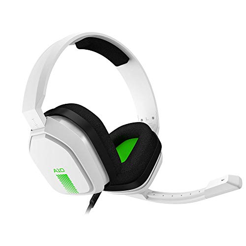 ASTRO Gaming A10 Auriculares com fio, leves e resistentes, ASTRO Audio, tomada de 3,5 mm, para Xbox Series X e S, Xbox One, PS5, PS4, Nintendo Switch, PC, Mac, telemóvel - branco/verde
