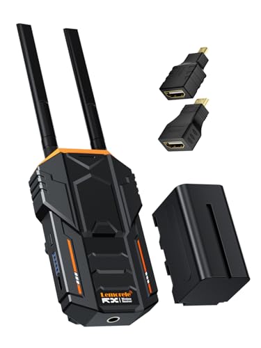 Lemorele 5G 1080P 200M HDMI Receptor de áudio sem fios (RX) apenas para kits R00 Plus, suporta 4 RX a 1 transmissor (TX) máx, 1 4400 mAh bateria incluída