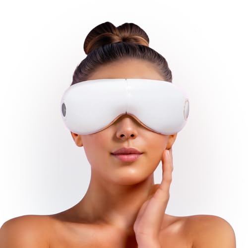 GLOBAL RELAX® | SKANDAS Massajador facial, rosto e olhos I óculos dobráveis com vibração I terapia I calor I música | corretor de olheiras | altifalantes integrados