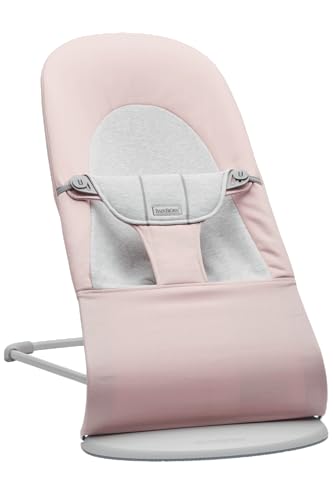 BabyBjörn Rede de balanço suave, tecido/camisola, rosa claro/cinzento