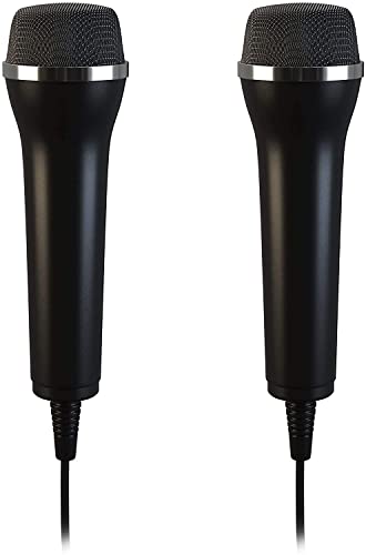 LIONCAST® Set de 2 Micrófonos USB para PS5 / PS4, PC, Xbox, Wii, Nintendo Switch - Micrófono USB para Singstar, Lets Sing y Karaoke - Micrófono USB Universal para Switch