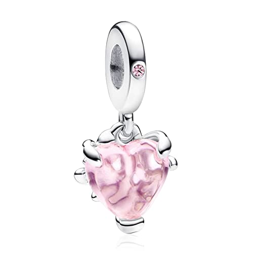 Rimgoris Missangas de prata de lei 925 para mulheres pulseiras colar coração piercing flecha família para sempre brilhante símbolo eterno coração cadeado e chave eu amo-te sinos peça de quebra-cabeças