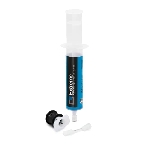 Errecom Extreme - 30 ml, selador de fugas para sistemas de ar condicionado automóveis, inclui adaptador para válvula de carga lato de baixa pressão gás R134a
