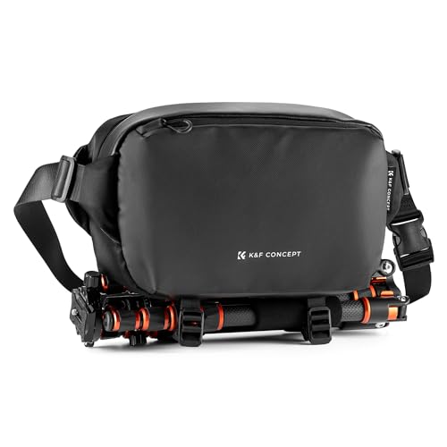 K&F Concept Bolsa capa câmara flex, bolsa para câmara Sling câmera, bolsa de tiracolo câmara impermeável resistente, mochila pequena para câmara SLR DSLR