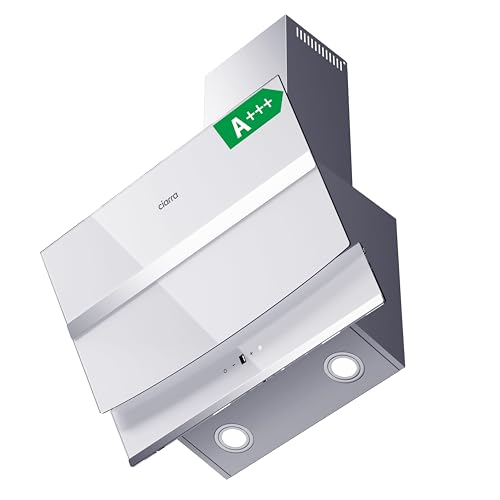 CIARRA CBCW6736N Sino extrator de cozinha, 60 cm, classe A++ 650 m³/h, com filtros de carbono CBCF003, evacuação ao exterior e recirculação, branco, interior 4 velocidades