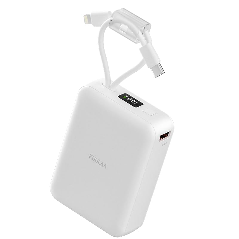 Kuulaa Power Bank 10000 mAh, carregador portátil móvel de 22,5 W carregamento rápido mini Power Bank, baterias externas para telemóvel compatível com iPhone, Samsung, Huawei, Xiaomi, etc