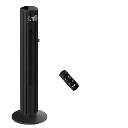 LEVOIT Ventoinha de torre, inteligente com Wi-Fi Alexa, 7,9 m/s com motor DC, silencioso 25 dB e 23 W, ajuste para cima/baixo 60°, 12 velocidades com controlo remoto, 4 modos e temporizador 12H, 106 M