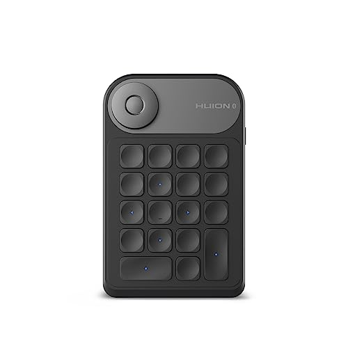 HUION Mini Keydial K20 teclado numérico sem fios Bluetooth 5.0, com controlador de mostrador 18 teclas personalizadas, teclado portátil para tablet gráfico, PC, computador portátil