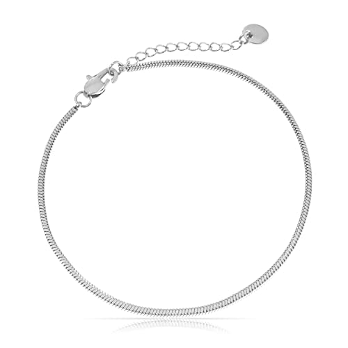 Made by Nami Pulseira de elos cubanos de aço inoxidável para mulher - pulseira minimalista de corrente cubana - pulseira de corrente de prata para mulher, Aço inoxidável