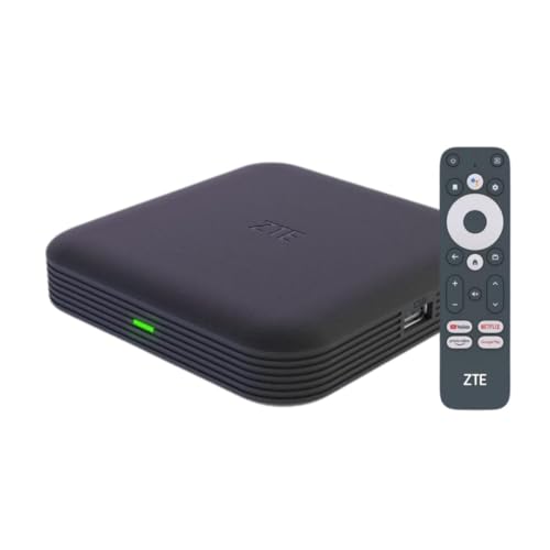 Capa para Android TV ZTE 4K Android TV 10 | Wi-Fi | Bluetooth 5.0, compatível com controlo por voz Google Assistance | compatível com Chromecast, compatível com Youtube, Netflix, Prime vídeo