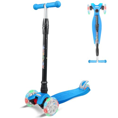 KORIMEFA Scooter Scooter ajustável com 3 rodas LED para meninos e meninas dos 3 aos 12 anos Scooter infantil skate infantil com 3 altura ajustável de 72 a 85 cm