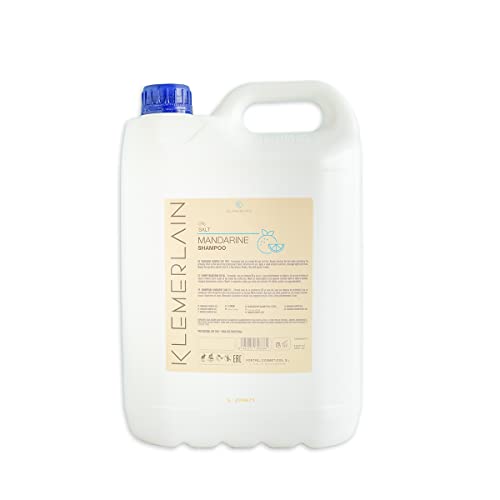 Klemerlain Shampoo sem sal com aroma a mandarina. Limpeza profunda, hidratação e reforço com provitamina B5. Para todos os tipos de cabelo. Uso diário. Formato profissional 5 l
