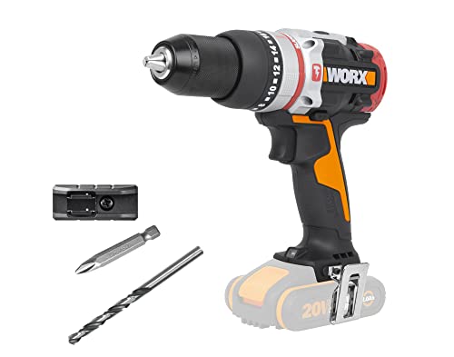 WORX Broca Slammer Drill Brushless 20 V | PowerShare | WX354.9 | Sem bateria, sem carregador, perfuração de betão, motor sem escova, porta-brocas de 13 mm, velocidade variável, configurações de par 18