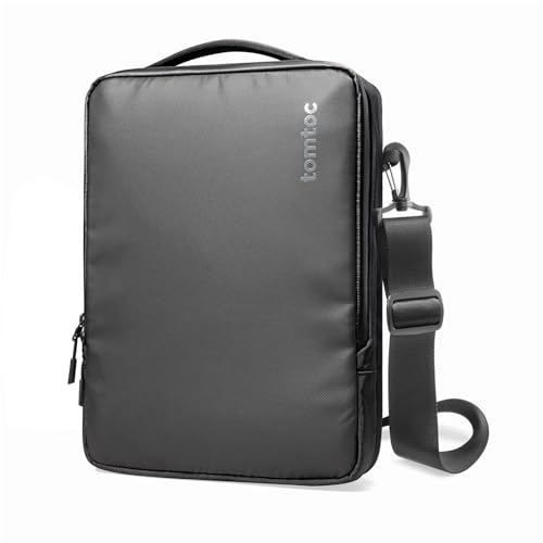 Tomtoc Capa para 13-16 polegadas novo MacBook Air & Pro M3/M2/M1 bolsa de ombro para portátil capa, Preto