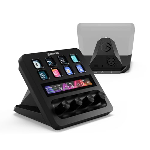 Elgato Stream Deck + XLR Misturador de áudio e controlador, interface de microfone XLR para USB traseira, compatível com qualquer microfone XLR para podcasting, streaming, mostradores e teclas LCD,