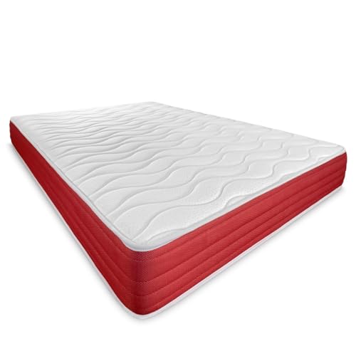 DUÉRMETE ONLINE - Colchão viscoelástico Lite reversível, firme e confortável, rosto inverno / verão, branco, altura 23 cm, 105 x 180 cm