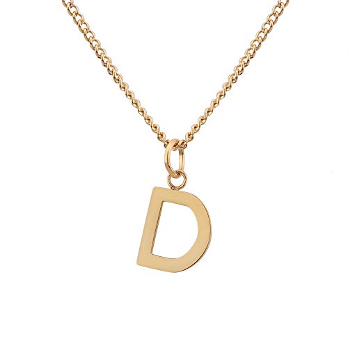GD GOOD.designs EST. 2015 Corrente com letras de ouro de 18 quilates - corrente de ouro para senhoras com pendente de A a Z corrente de letras iniciais