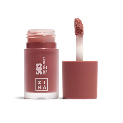 3INA MAKEUP - The No-Rules Cream 503 - Rosa Nude - corete rosa com óleo de amêndoas, corete líquido 3 em 1 bochechas lábios e olhos com acabamento natural - Vegan - Cruelty Free
