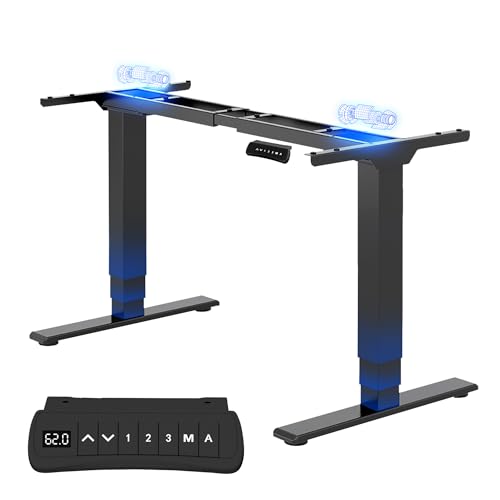 FLEXISPOT EC5 PRO Mesa elétrica elevável, capacidade de peso de 160 kg, 3 colunas 2 motores, 62-127 cm, mesa com altura ajustável, Standing Desk, mesa de aço com 4 botões de memória