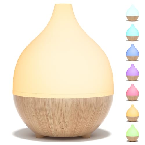 SALKING 100 ml difusor de óleos essenciais, pequeno difusor de aromaterapia com 8 cores, humidificador com luzes brancas quentes, luz noturna para bebés, difusor ultrassónico para casa