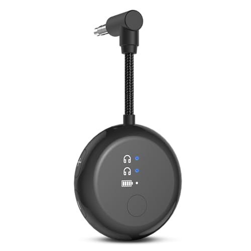 Avantree SoundJet R1 – Adaptador Bluetooth avião para auriculares e AirPods, aptX Adaptive, Qualcomm Chipset, bateria de 20 h, transmissor de áudio sem fios para viagens - preto