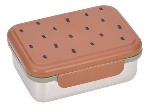 LÄSSIG Lancheira infantil em aço inoxidável lancheira de pequeno-almoço sustentável para o jardim de infância/Lunchbox Happy prints caramel
