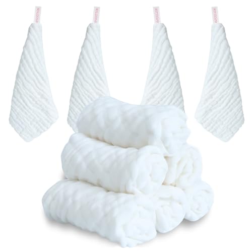 ABirdon 10 peças muselinas para bebé, algodão orgânico, 30 x 30 cm, toalha facial infantil macia, toalha de gaze para bebé, panos de musselina facial infantil para recém-nascidos