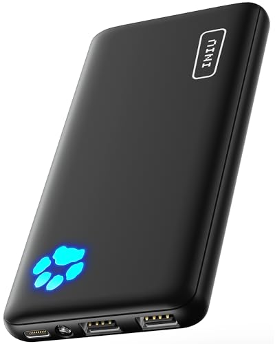 INIU Power Bank, Slimmest USB C tripla 3A de alta velocidade 10000 mAh bateria externa, bateria portátil com lanterna para iPhone 15 14 13 12 11 X Pro MAX Samsung S22 S21 S20 iPad Tablet Airpods etc