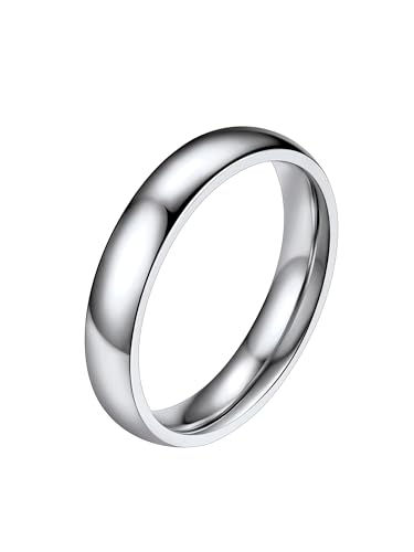 PROSTEEL O anel personalizável para homem e mulher em aço inoxidável/banhado a ouro, anel de aliança simples de 2 mm/4 mm/6 mm/8 mm, tamanho 47/49/52/54/57/59/62/64/67/69