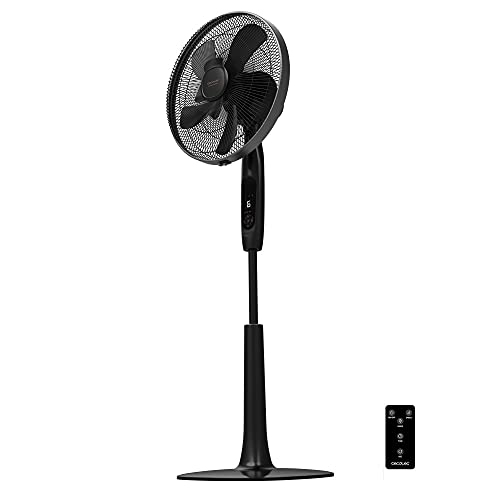 Cecotec Ventoinha de pé com controlo remoto e temporizador EnergySilence 1020 ExtremeConnected. 60 W, 10 pás, 6 velocidades, motor de cobre, altura ajustável 115 ou 135 cm, preto