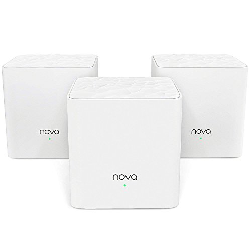 Tenda Nova MW3 (3-Pack) - WiFi Mesh de banda dupla AC1200, 2 × portas 100/10 Mbps cada unidade, cobertura até 270 m², Mu-MIMO, controlo parental, plug and play, rede de convite ados