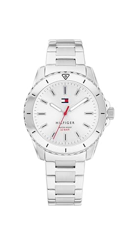 Tommy Hilfiger Reloj con Movimiento de Cuarzo de Tres Manecillas para Jóvenes con Correa de Acero Inoxidable o de Silicona