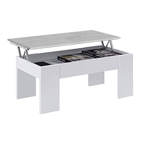 Habitdesign 001640A - Mesa de centro elevável, sala de jantar, medidas 43 x 1,02 x 50 cm